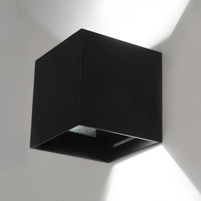 parete esterna impermeabile IP65 Parete Parete sfondo quadrato alloggiamento impermeabile intera lampada nero AC85-265V alluminio dimmerabile 12W