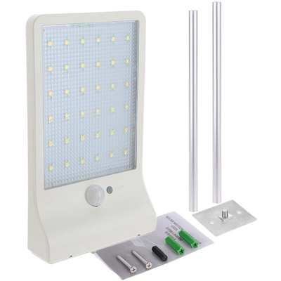 Applique solare, 3.2V 3.5W, 36 LED, 450LM, bianco, IP65 impermeabile - ASUPERMALL