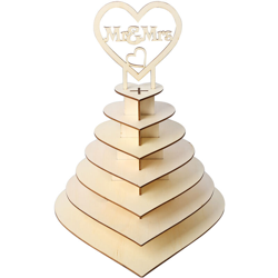 JM01610 legno strato a forma di cuore 3D 7 dello stand display a colori decorazioni forcella di nozze al cioccolato decorazioni per le feste in casa precio