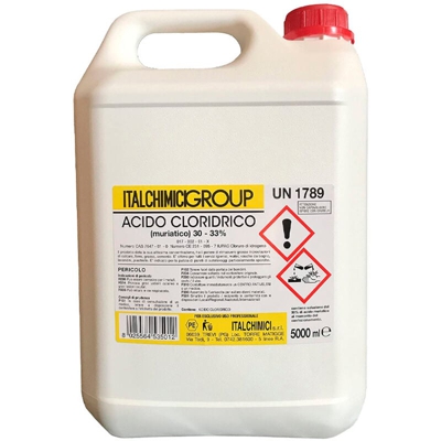 Acido cloridrico muriatico disincrostante anticalcare sgrassante pulizia 30-33% - ITALCHIMICI FOLIGNO