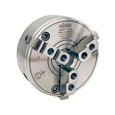 Rohm - Mandrino Cremagliera Tre Ganasce Duro-T Con Din Corto Cono 55027, Perno Perno E Dado A Collare, Altezza: 200Mm, Cono Corto Fixation 6