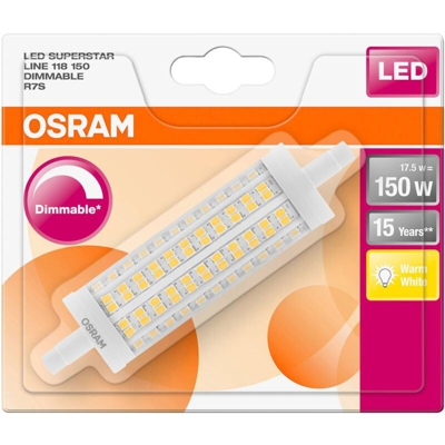 LED (monocolore) Classe energetica: A++ (A++ - E) OSRAM LED SUPERSTAR LINE R7s DIM 118.0 mm 150 17.5 W/2700K R7s 405807