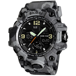SKMEI 1155B quarzo elettronico digitale Men Watch Fashion Casual Outdoor Sports Maschile Orologio da polso Dual Time di settimana della data Chrono características