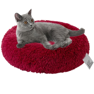 Nido per animali domestici, Nido di peluche rotondo, diametro 60 cm, rosso - BLUSEA