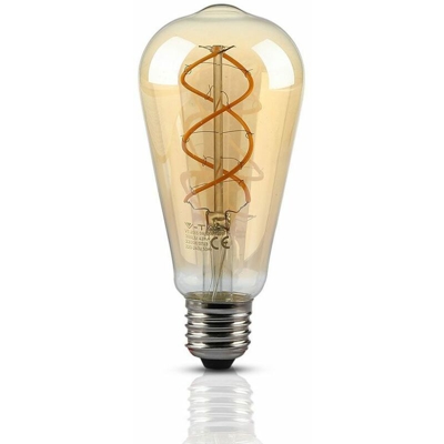 V-Tac Lampadina Vintage Filamento Led Ambra 5W Attacco Grande E27 Luce Caldissima 2200K Vt-2065D 7416