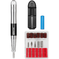 Nail carica gesto levigatrice lucidatura scarico Una piccola penna carica elettrica esfoliante manicure Tensione larga 110v-240v nero UE - KKMOON características