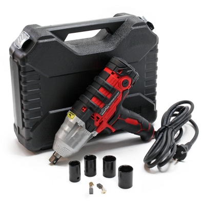 Wiltec - Avvitatore elettrico a impulsi 450W attacco 1,2mm (1/2'') interruttore per la rotazione incl. 4 dadi