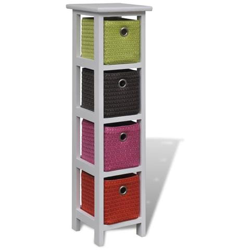 Mobiletto Contenitore In Legno Con Scaffali E Cestini Multicolori en oferta