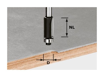 Festool Fresa per rifilare HW gambo 8 mm HW S8 D12,7/NL25