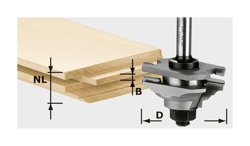Festool Fresa per incastri e profili HW gambo 8 mm HW S8 D46 x D12-FD precio