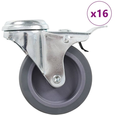 Ruote Girevoli con Foro per Bulloni 16 pz 75 mm - VIDAXL