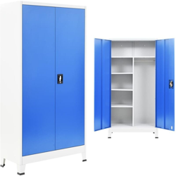 Vidaxl - Armadietto con 2 Ante in Metallo 90x40x180 cm Grigio e Blu en oferta