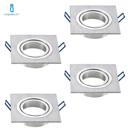 Portalampada Porta Faretto Orientabile Quadrato Gu10 Mr16 Argento 4 Pezzi - AIGOSTAR en oferta