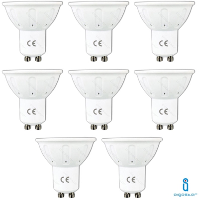 Lampadina Led Gu10 6W 3000K Bianco Caldo A+ 420Lm 120° Fascio Ampio Aigostar 8 Pezzi