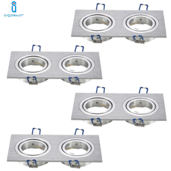 Portalampada Doppio Argento Porta Faretto Orientabile 2 Posti Per Gu10 Mr16 4 Pezzi - AIGOSTAR precio