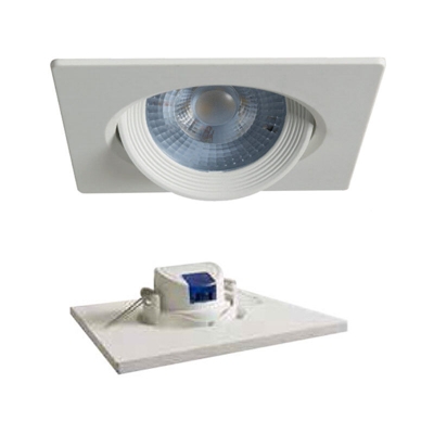 Faretto LED incasso quadrato 7W 3000K 40° Bianco D307QWW - Duralamp