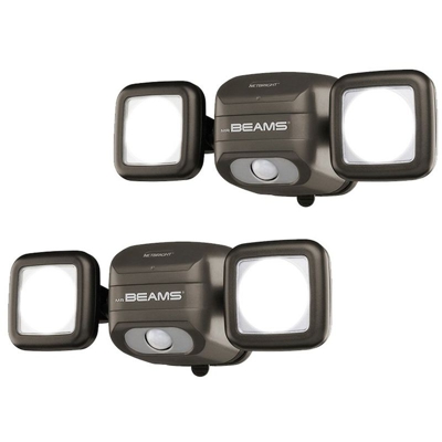 Mr. Beams mbn3000-wht-04 – 01 ad alte prestazioni senza fili alimentato a batteria con sensore luminoso netto 500 lumen LED dual Head riflettori di