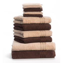 Dream Art - Tipo Dream Asciugamani in spugna 3487, beige/dunkelbraun, 10 Pezzi precio
