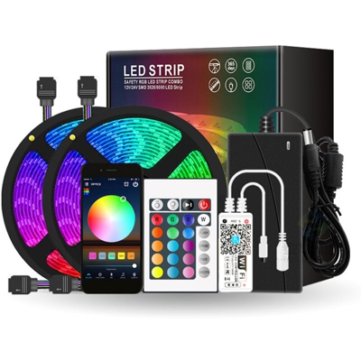 WIFI led impostati 5050RGB colorato comando vocale controllo della luce con tempi di lampada potenza APP 300 luci 10 m impermeabile +24 + pulsante di