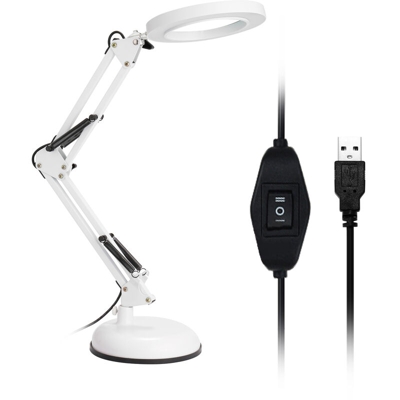 Lampada a LED dedicato scrivania lampada pieghevole occhio usb lettura consegna luce senza spina senza batterie ottico sezione di base bianco due a