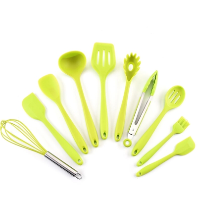 Set di utensili da cucina in silicone, set di 10, stile quattro, verde - ASUPERMALL