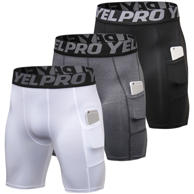 3 Pack Uomini Compression shorts Intimo allenamento attivo con Pocket - ASUPERMALL