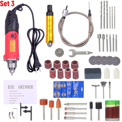 220V 240W Rotary Tool Kit velocita variabile con albero flessibile Angle Grinder Strumento 56 Accessori elettrico multifunzione Rotary Drill Sander