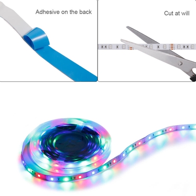 USB 5V RGB telecomando lampada TV retroilluminazione 3528 banda sfondo chiaro IR con controllo APP (bordo nudo [non impermeabile] -200cm) - ASUPERMALL