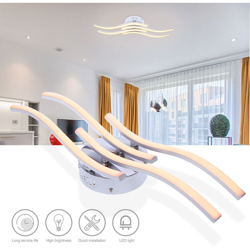 4 Filiali Warm L-DE fluttuato luce bianca 24W di alluminio della luce di soffitto per Camera da letto Soggiorno lampada della decorazione - ASUPERMALL características