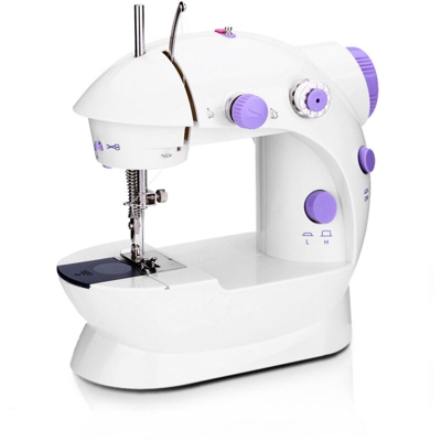Mini macchina per cucire elettrica spedito senza illuminazione batterie filo taglierina migliorata istruzioni EURO + + + 220V potere in inglese