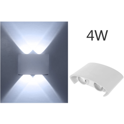 LED parete parete verticale di alluminio emettitori bianco bianco guscio interno arcuata sezione 4W - ASUPERMALL precio