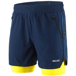 Shorts sportivi, (con rete interna) traspiranti, blu scuro, L - ASUPERMALL en oferta