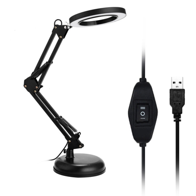 lampada a LED dedicato scrivania lampada pieghevole occhio usb lettura consegna luce senza spina senza batterie ottica sezione base nera a due