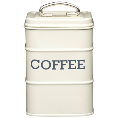 Living Nostalgia - Barattolo porta caffè, in latta, color panna