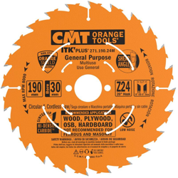 CMT 271.190.24M Lama Circolare Itk-Plus per Taglio Lungo e Traverso Vena, Arancio en oferta