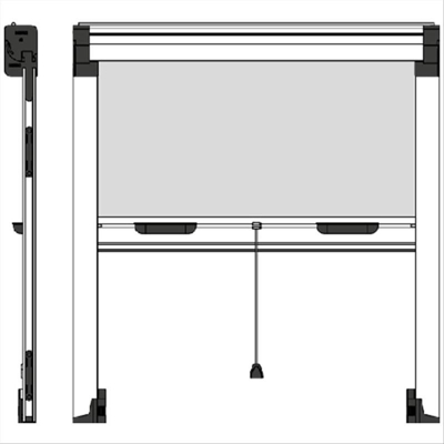 IRS - Zanzariera in alluminio 140x250 avorio ral 1013 verticale