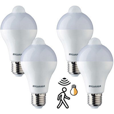 Lampadina Intelligente Led Con Sensore Di Presenza E27 Bianco Caldo 3000K 12W 1055Lm A+ Sylvania 4 Pezzi - NEDIS