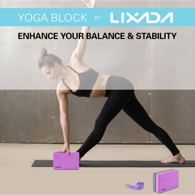 LIXADA colore blocco di yoga 3 set di tessere 2 + Hui Zi banda di espansione viola