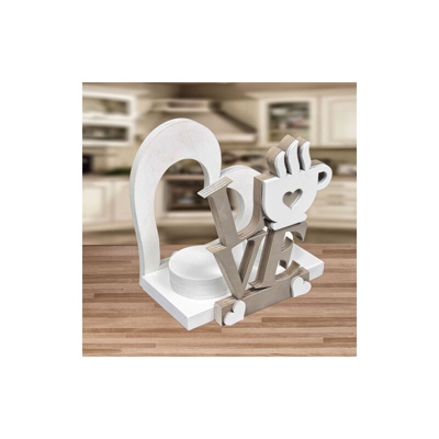 Porta bicchieri lavorazione artigianale LOVE vari colori - EMMECCI