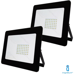 2x FARO LED SLIM PROIETTORE 30W SMD 6400K BIANCO FREDDO IP65 DA ESTERNO AIGOSTAR precio
