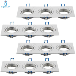 Aigostar - PORTALAMPADA TRIPLO BIANCO PORTA FARETTO ORIENTABILE 3 POSTI PER GU10 MR16 4 PEZZI características