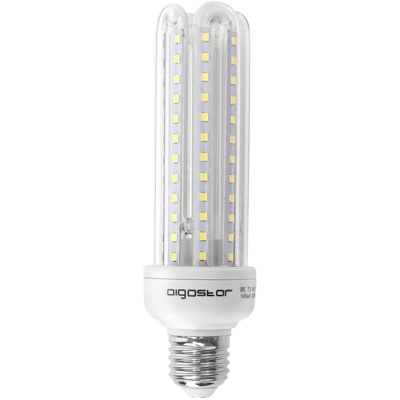 Lampadina Led Tubo T3 4U 19W Attacco E27 Luce Bianco Freddo 6400K No Fluorescente Aigostar