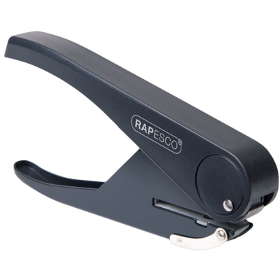 Sole Perforatrice a 1 Foro, 23 Fogli, Nero - Rapesco