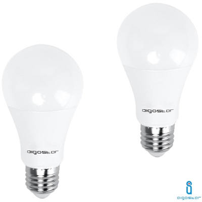 Aigostar - LAMPADINA LED E27 15W 6400K BIANCO FREDDO A60 A+ 1200LM 280° FASCIO AMPIO A5 2 PEZZI