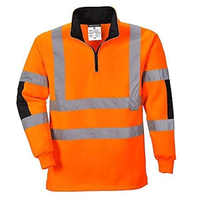 Felpa ad alta visibilità modello rugby arancione, misura xl - Portwest