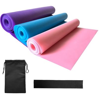 3 cinturini di resistenza + fibbia sportiva + custodia, (1000x150x0.35mm rosa, 1500x150x0.35mm blu, 2000x150x0.35mm viola) - ASUPERMALL
