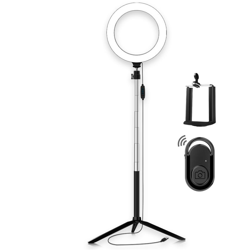 Set di lampade Shadow cinque in uno, S20-Z07-3-T0, 3200K-5500K, con treppiede da tavolo, stick selfie, clip per telefono cellulare, telecomando características