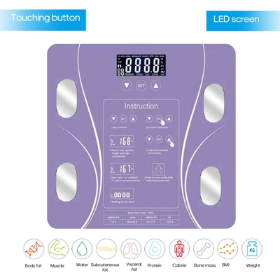 Domestici bilance elettroniche intelligenti, ha detto che il grasso corporeo, viola, 290 * 260 millimetri (senza batterie spediti) - ASUPERMALL
