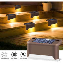 Luce solare per scale esterna impermeabile marrone colorato 12PCS - ASUPERMALL precio