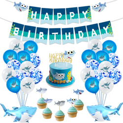 vestito scheda inserita partito Shark Arredatore bandiera torta di compleanno alfabeto tirare palloncino - ASUPERMALL en oferta